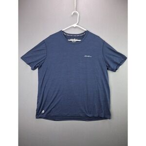 Eddie Bauer Motion T-Shirt FreeDry XL Blue Mens Performance Activewear Hike Tee